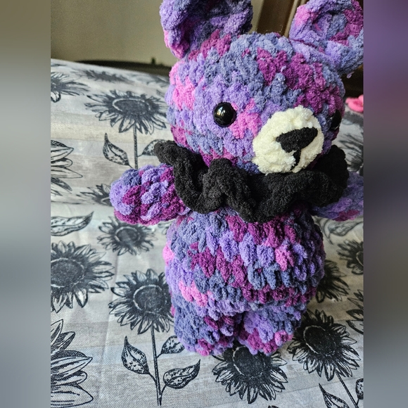 Purple Black Crochet Chunky Bear Amigurumi - Picture 8 of 12